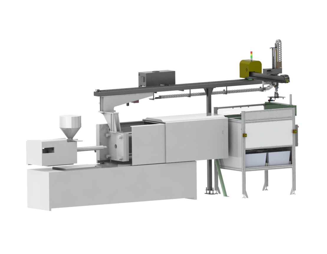 Injection molding machine peripheral automation integrated solution